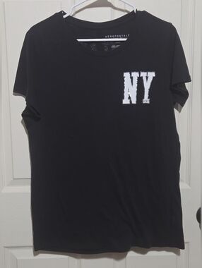 black NY aeropostale tee